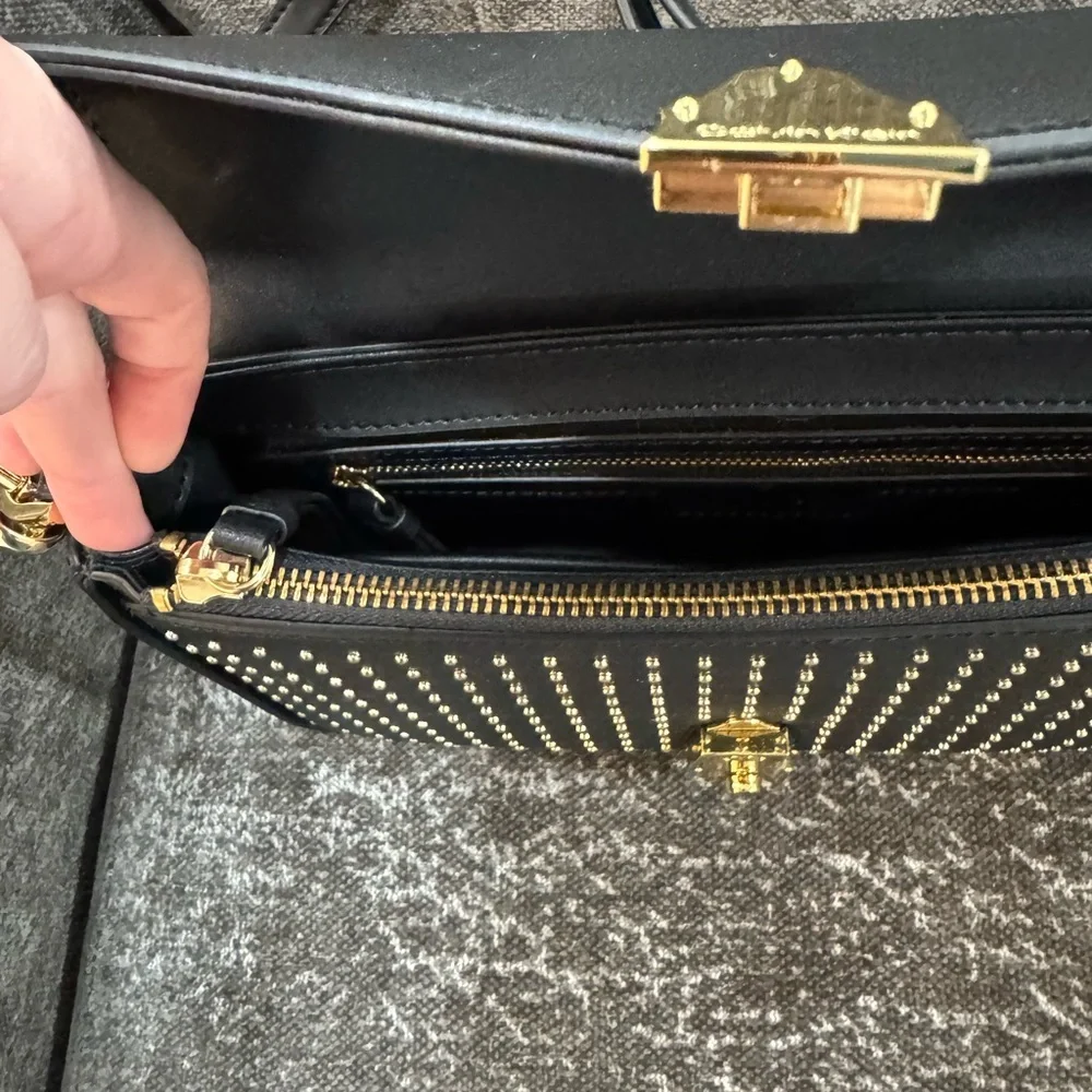 Calvin Klein Black Crossbody Bag with Gold Accents - Picture 8 of 9